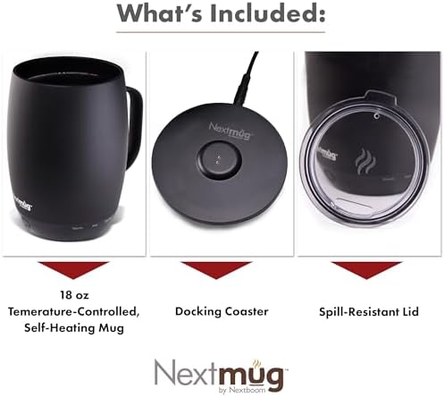 Nextmug Plus - Temperature-Controlled, Self-Heating Coffee Mug