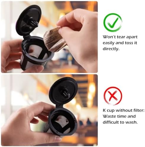 Disposable Paper Coffee Filters, Keurig K Cup Paper Filters for Keurig Single Brewer Reusable Cups, K-cup Coffee Pods, Fits All Brands Reusable K Cups (300)