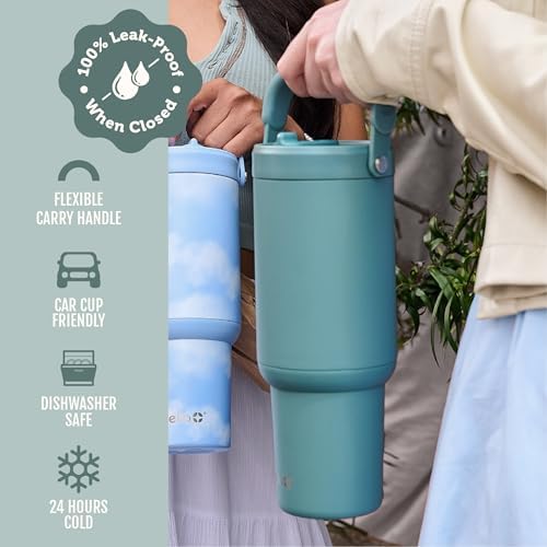 Ello Oasis Go+ 26oz Insulated Stainless Steel Tumbler with Straw, Alligator