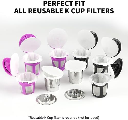 200 Count Fanativita K Cup Filters Disposable with Genius Lid Design, Fit All Reusable K Cups for Keurig (White) (Pack of 2)