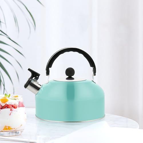 2.7 Quart (3 L) Tea Kettle, Food Grade Stainless Steel Teakettle is Best for Boiling Water, Brewing Tea, and Making Coffee (Light Blue)