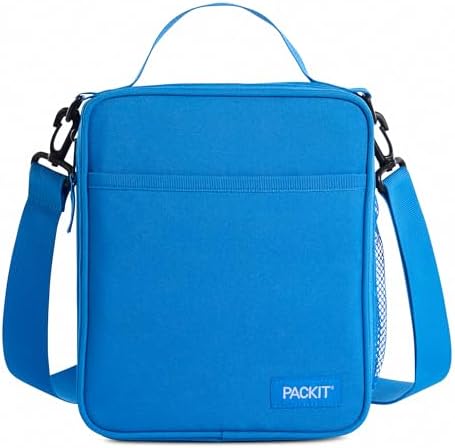 PackIt Freezable Crossbody Lunch Box, Azure Blue