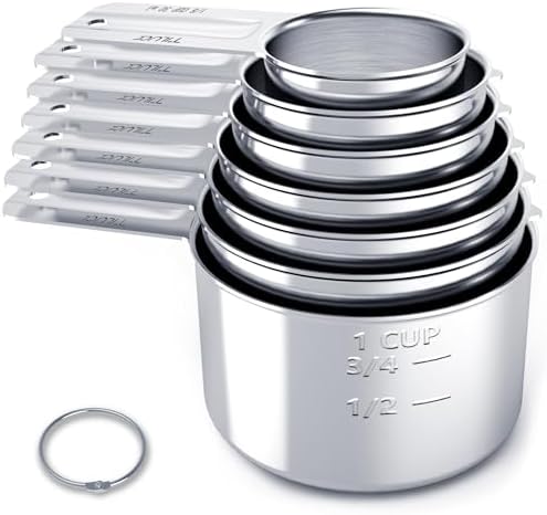 TILUCK Stainless Steel Measuring Cups Set,Kitchen Gadgets for Cooking & Baking,Set of 7