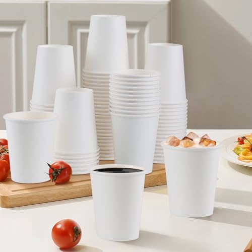 Lamosi 100 Pack 12 oz Paper Cups, Disposable Coffee Cups