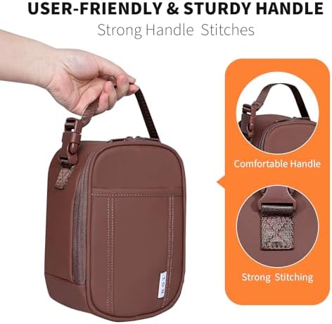 NOL Small Insulated Snack Bag Mini Freezable Cooler Pouch 3L fit 3 Cans | Wide-Mouth 6hours Cool & Warm Lightweight Leakproof Nylon Box for Work Travel Coffee