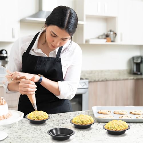 10 Pieces Mini Pie Pans, 5 Inch Individual Small Round Cake Pan, Reusable Nonstick Carbon Steel Pie Tins for Oven and Instant Pot Baking Chicken Pot Pies, Quiches, Fruit Pies (Pack of 2)