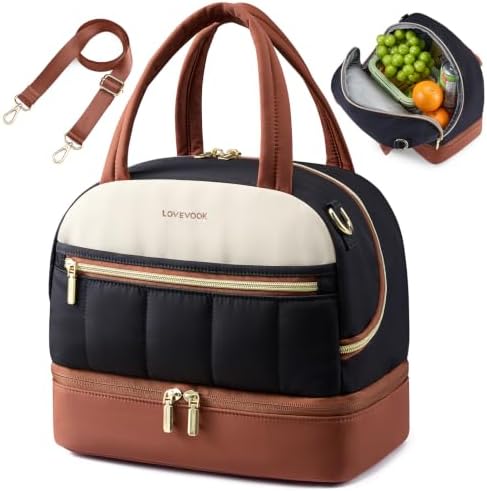 LOVEVOOK Insulated Lunch Bag for Women Men, Cute Fit and Fresh Lunch Box