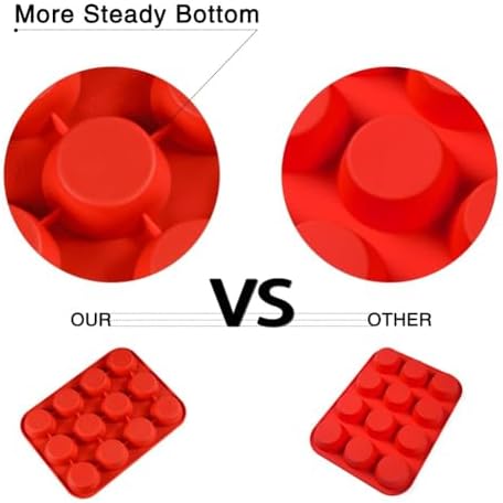 CAKETIME 12 Cups Silicone Muffin Pans for Baking - Regular Size Cupcake Pan Muffin Tin for Baking Nonstick Food Grade Silicone Molds