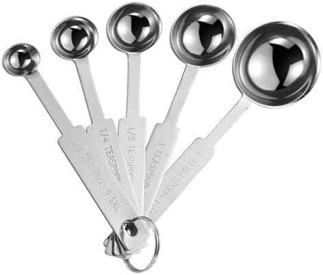 5PCS OstWony Measuring Spoons Set, Includes 1/8, 1/4, 1/2, 1 tsp, 1 tbsp