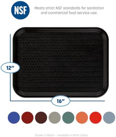 Carlisle Cafe Tray, Fast Food Restaurant Tray, 12 x 16, 1 Ct, Gray (Pack of 12)