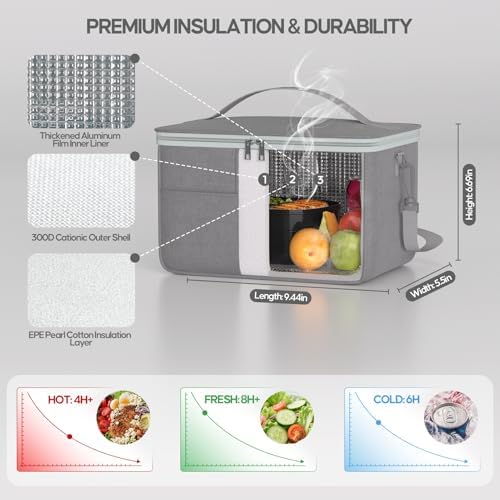 BPA Bento Lunch Box Set with Lunch Bag, 3-Tier Stackable Leak-Proof （Black）