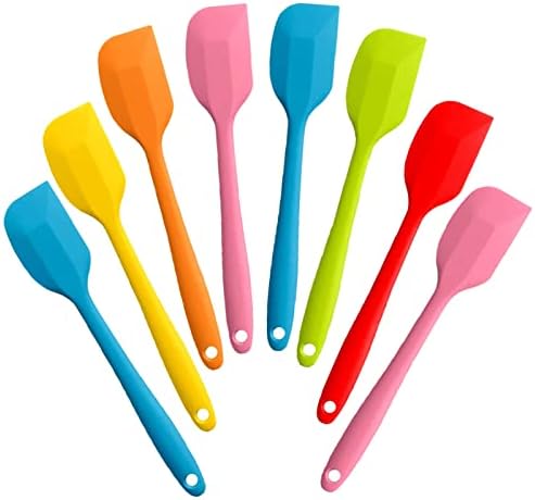 8 Pieces Silicone Spatulas,8.5 inch Non-stick with Stainless Steel Core,Heat Resistant-500℉, Food Grade Dishwasher Safe, for Mixing,Cooking,Baking (Mixed color)