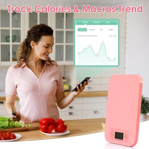 URAMAZ Smart Food Scale with Nutritional Calculator, Digital Kitchen Scale with Bluetooth App for Weight Loss, Food Weight Scale for Diet, Keto, Macro, Calories Counting, Tracking, 11lb