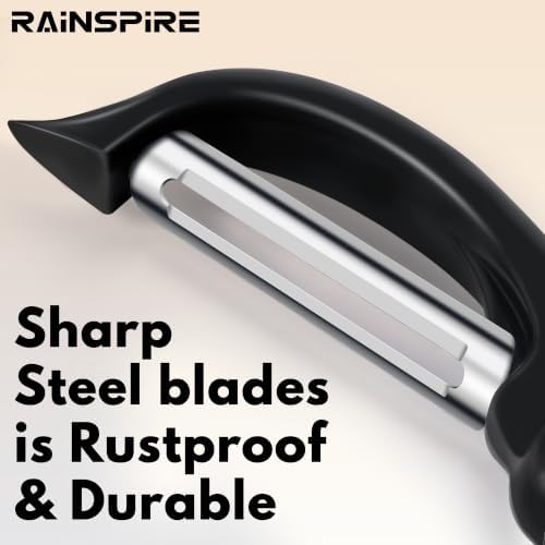 Swivel Vegetable Peeler Soft Comfort Handle Sturdy Long-Lasting 1Pcs Black