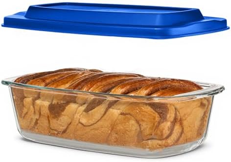 Razab 7.6 Cups / 1800 Ml / 1.9 Qt Large Glass Banana Bread Pans with Lids