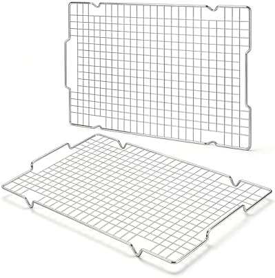 HULISEN 304 Stainless Steel Cooling Rack with Handles, 2-Pack, 16 x 10 Inch