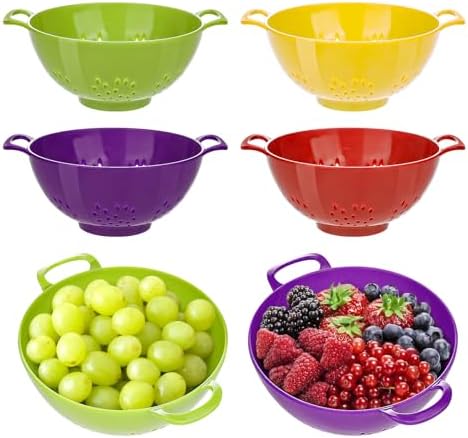 4 Pack Small Colander Bowls, Berry Fruit Washing Mini Strainer