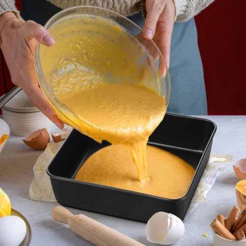E-far 9x9 Baking Pan, Nonstick Square Cake Pan with Stainless Steel Core