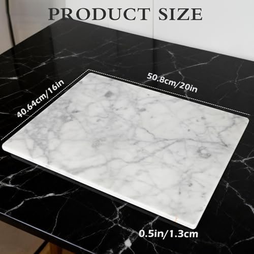 Marble Cutting Board for Kitchen 20×16 Inch Italian Carrara White