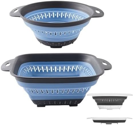 Collapsible Colander and Strainer,Silicone Strainer Colanders & Food Strainers,for Vegetable and Fruit, Kitchen Essentials