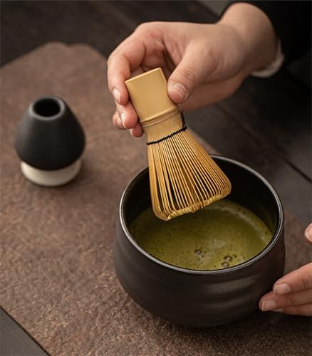 Matcha Whisk - Bamboo Whisk for Matcha Powder, Handcrafted Organic Traditional Japanese Chasen, 100-Prong Matcha Stirrer Wisk Mixer Brush for Authentic Tea Preparation