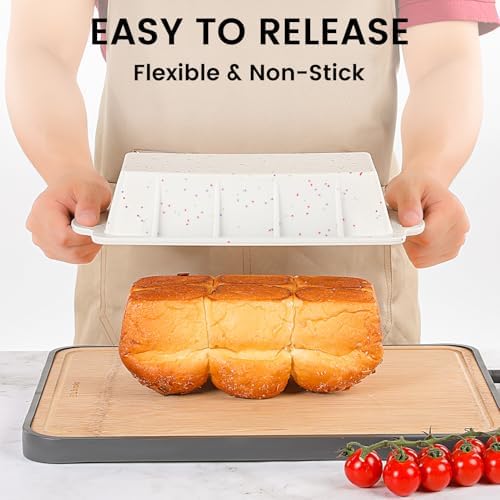 Vinino 2 Pack XLarge Nonstick Silicone Loaf Pans 12.5 x 5.5'' for Baking
