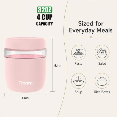 Tronco 32 oz Glass Food Storage & Lunch Bowl Containers with Airtight Lids
