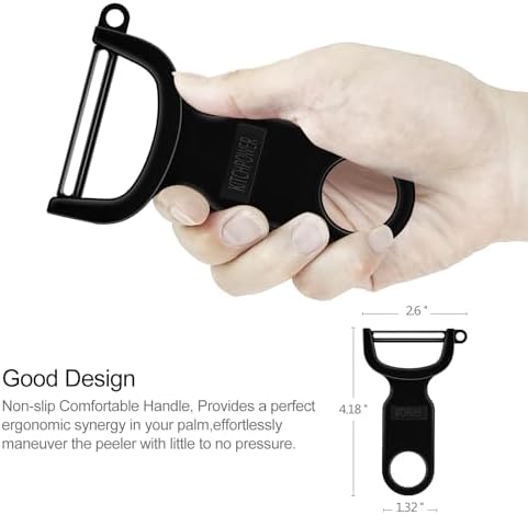 Original Vegetable Peeler, Potato Peelers for kitchen Carbon Steel Blade 3-Pack Green/Orange/Black