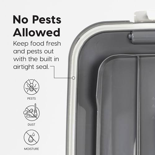 IRIS USA Dog Food Storage Container, 2-Pack, Up to 54 lbs, Gray/Dark Gray