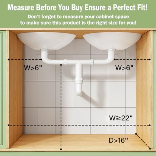Under Sink Organizer, 2-Pack 3-Tier Pull Out Cabinet Organizers and Storage