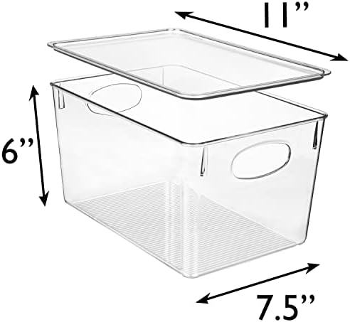 CLEARSPACE Plastic Storage Bins With lids – Perfect Kitchen Fridge Organizer, Pantry Organization, Cabinet Organizers (8 Pack)