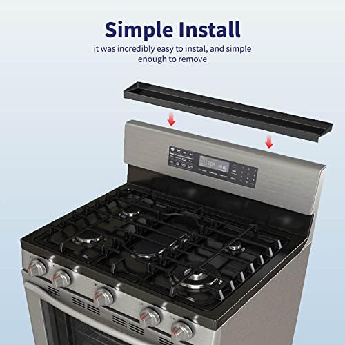 IIIOIIIA Stove Top Magnetic Shelf for Kitchen Organization, 30" Magnetic Spice Rack Over The Stove, 4" Deep Spice Organizer with Border All Around, Brushed Stainless, Black