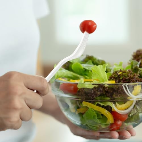 Dealusy 360 Count Extra Heavy Duty White Plastic Forks Disposable