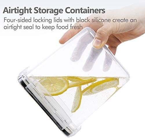 CHEFSTORY Airtight Food Storage Containers Set, 14 PCS Kitchen Storage Containers with Lids for Flour, Sugar and Cereal, Plastic Dry Food Canisters for Pantry Organization and Storage (Pack of 2)