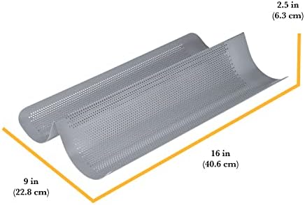 Chicago Metallic Commercial II Non-Stick Perforated French Bread Pan, Perfect for creating a crisp, golden-brown crust,