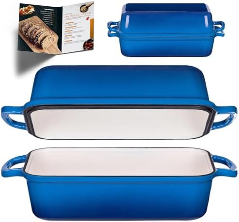 11x5 Inch Cast Iron Loaf Pan with Lid, Sourdough Bread Baking