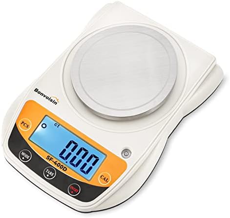 Bonvoisin Digital Lab Scale 600g x 0.01g Precision Electronic Scale LCD Display Analytical Balance Jewelry Scale Scientific Scale 0.01g Accuracy