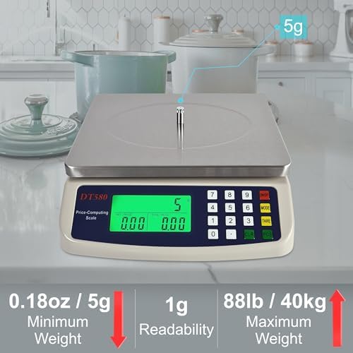 Commercial Weight-Price Scale 40kg/1g Market Balance with Counting Function