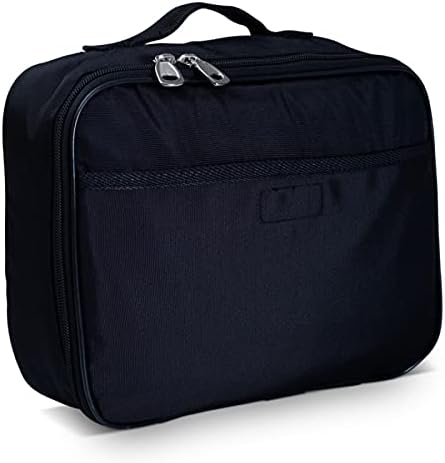 Fenrici Black Lunch Box for Boys, Girls, Kids, Teens, Men, Women Insulated Lunch Bag, Soft Sided Compartments, Spacious, BPA Free, Food Safe, 10.8in x 8.5in x 2.8in, Black