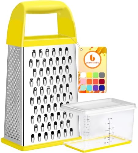 Cheese Grater With Container Box Grater Stainless Steel Kitchen Yellow