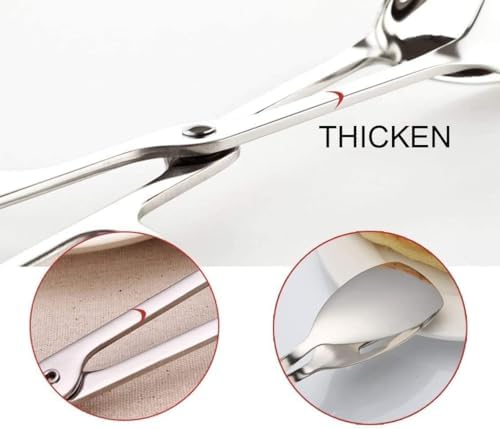 KEBE 2-PACK Serving Tongs for Cooking Buffet Party Catering, Thickening Food Serving Cake Bread Kitchen Salad Tongs, Stainless Steel