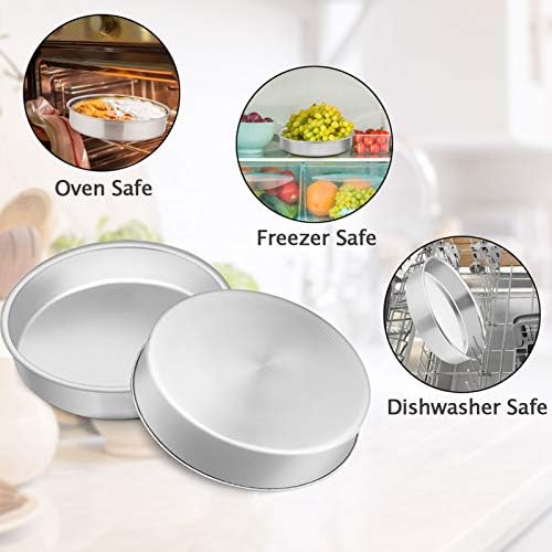 TeamFar 9.5 Inch Cake Pan Set of 2, Round Layer Cake Baking Pans Tins