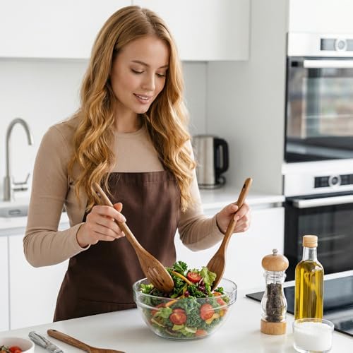 Wooden Spoon for Cooking Utensil Non Toxic Serving Mixing Slotted Spoon Set