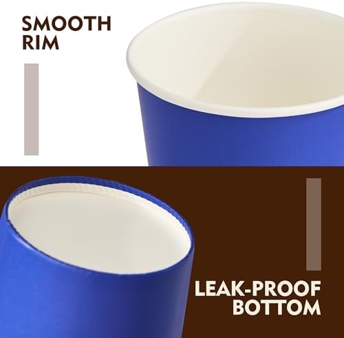 YEEHAW 16 oz Coffee Cups with Lids, Blue, 100 Pack