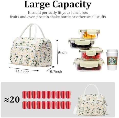 MEXS Insulated Lunch Bag for Women Men Large Reusable Lunch Box Adult Leakproof Portable Cooler Tote Bags for Work Picnic