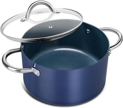 MICHELANGELO 6 Qt Ceramic Nonstick Stock Pot with Lid, Induction Ready