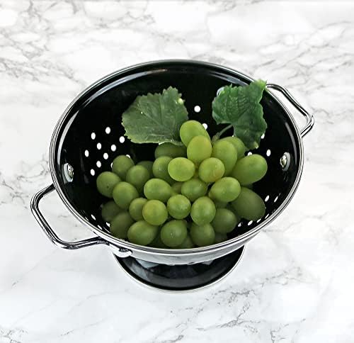 Calypso Basics by Reston Lloyd Powder Coated Enameled Colander, 1 Quart, Black