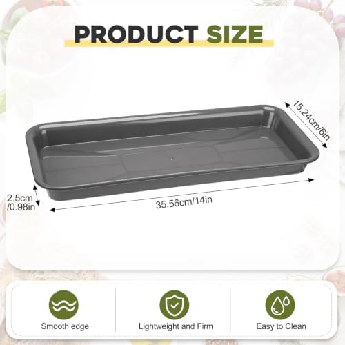 Ziliny 20 Pack Plastic Serving Trays for Party, Reusable Platters, Gray