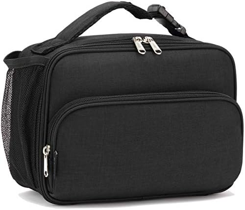 FlowFly Kids Lunch box Insulated Soft Bag Mini Cooler Back to School Thermal Meal Tote Kit for Girls, Boys,Black