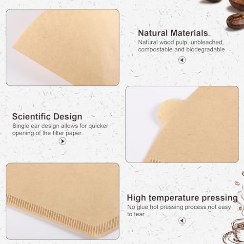 240 Count #4 Cone Coffee Filters 8-12 Cup Compatible with Ninja Maker